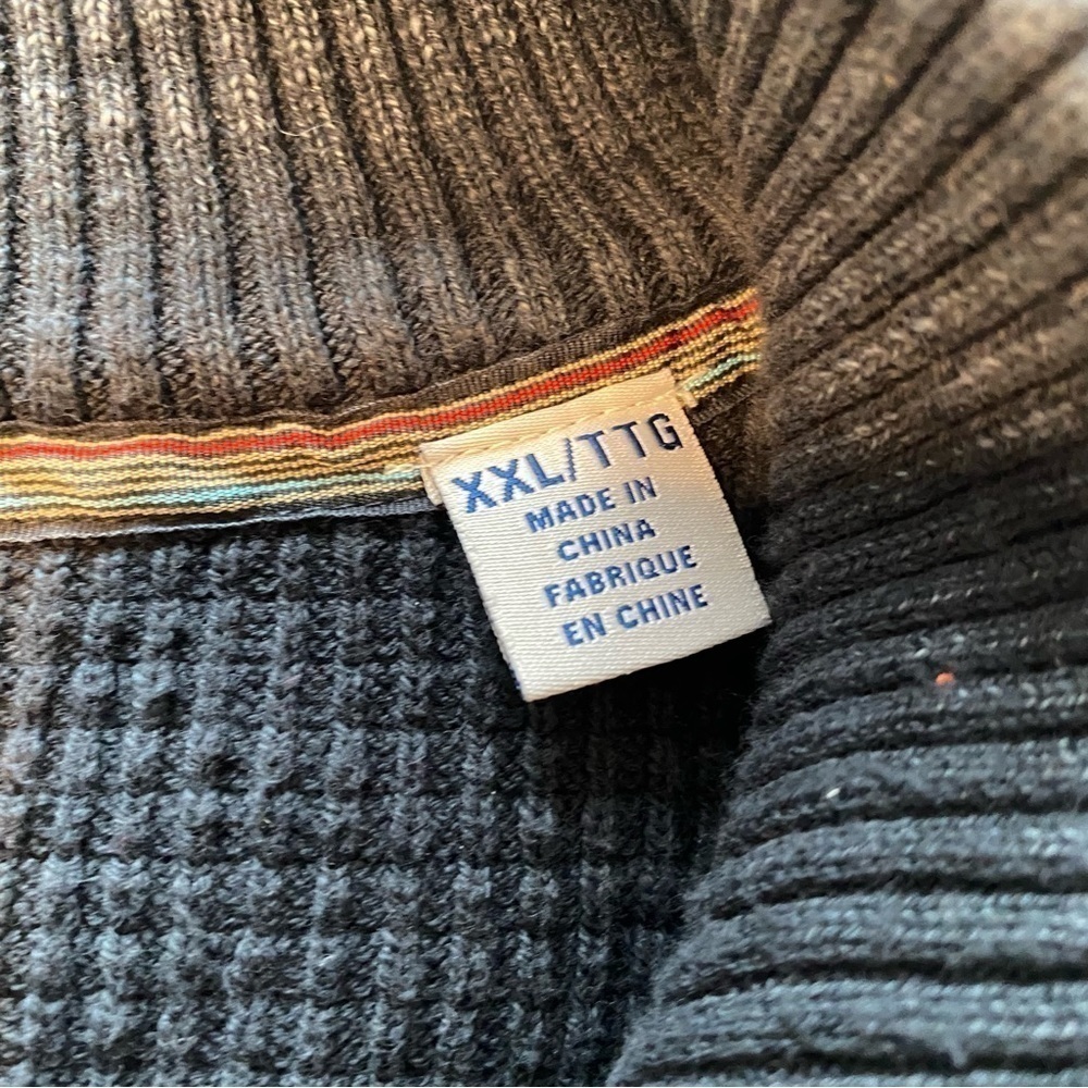 Tommy Bahama Dark Gray Sandover 1/4 Zip Pullover Chunky-Knit Sweater cotton XXL - Picture 4 of 11